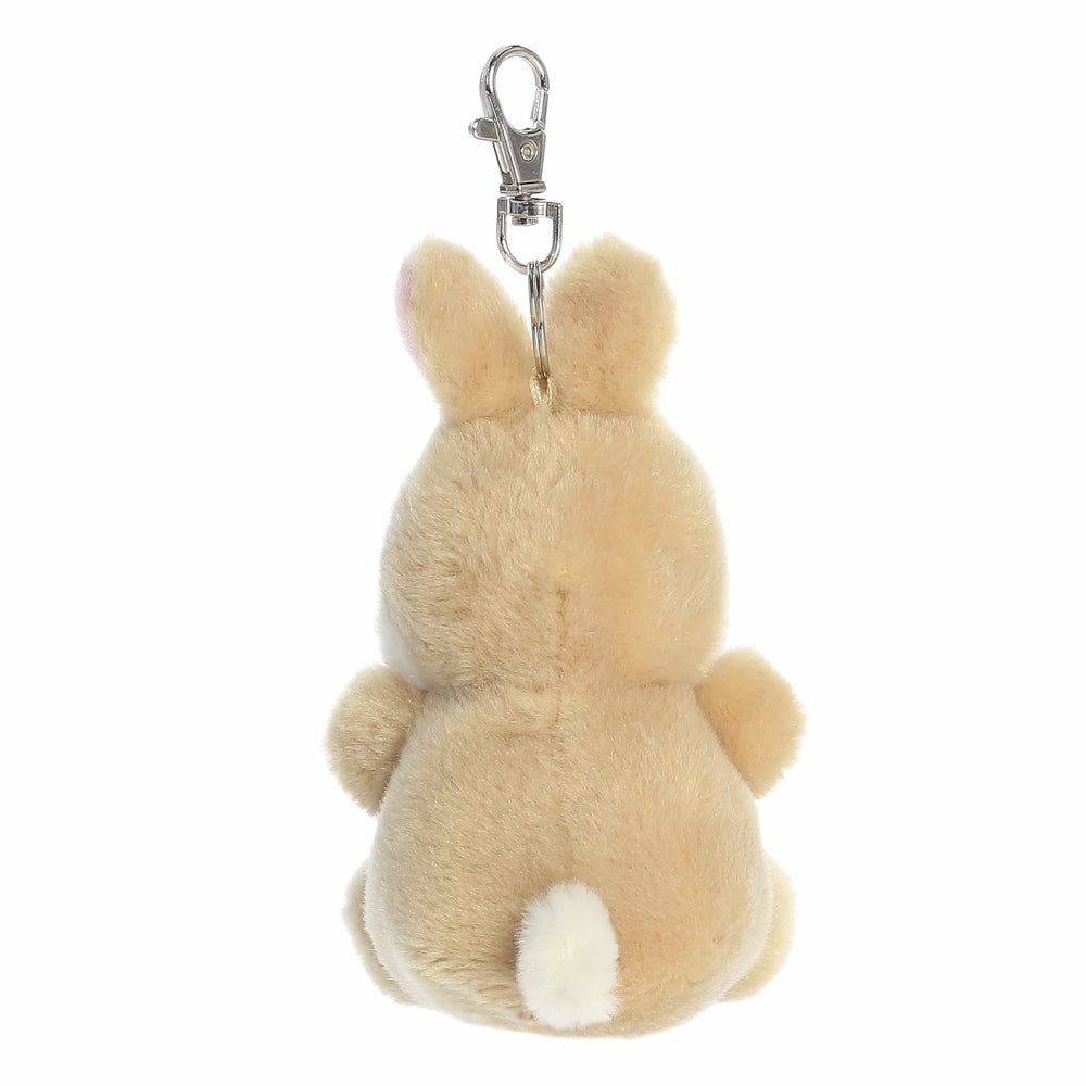 Palm Pals Ella Bunny ClipOn plush, beige fur with metal clip, 4-inch Aurora stuffed animal