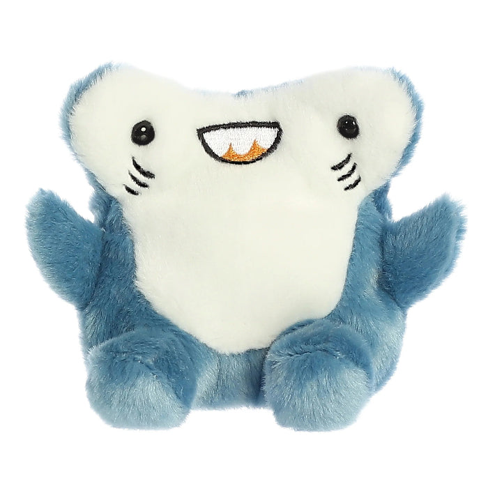 Aurora Huddleston Hammerhead Shark stuffed animal, 5-inch blue and white plush.
