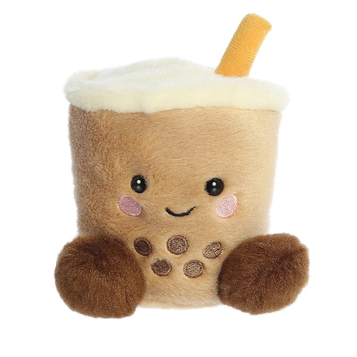Aurora Palm Pals Milky Tea Boba 5-inch plush cup with straw