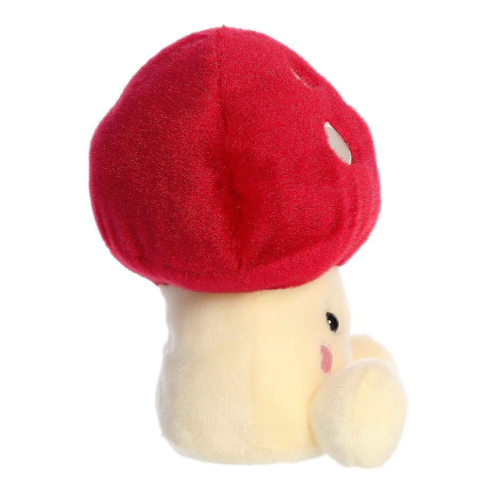 Aurora Palm Pals Amanita mushroom plush toy, 8in, red cap with cream stem, cute face