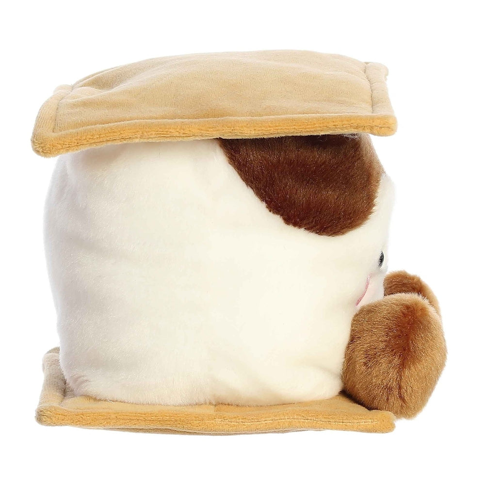 Aurora Palm Pals Toastee S'more plush toy, 8-inch white marshmallow with tan graham cracker accents