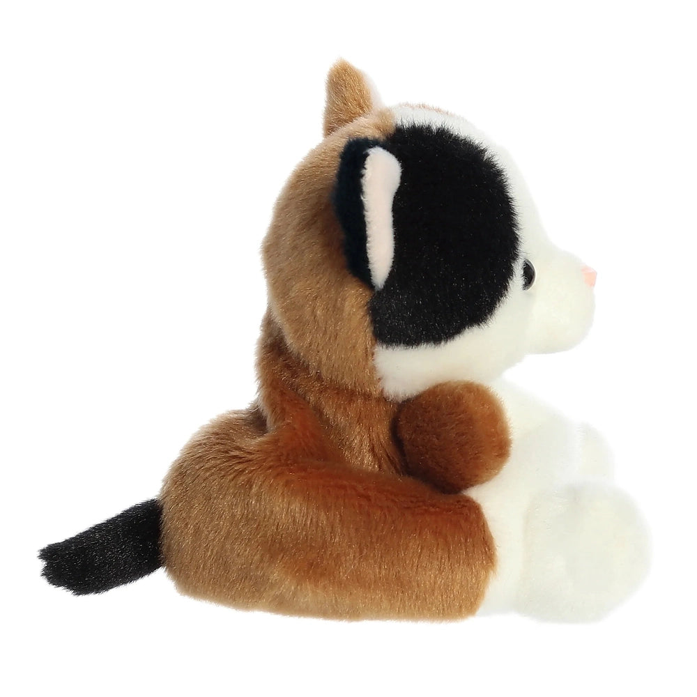 Aurora Palm Pals Peebs Calico Cat plush with orange, black and white fur, 5 inches