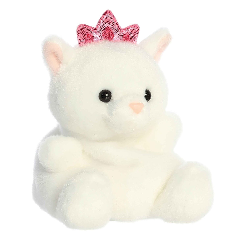 Aurora Priscilla Princess Kitty 5-inch plush stuffed animal, white fur with pink crown