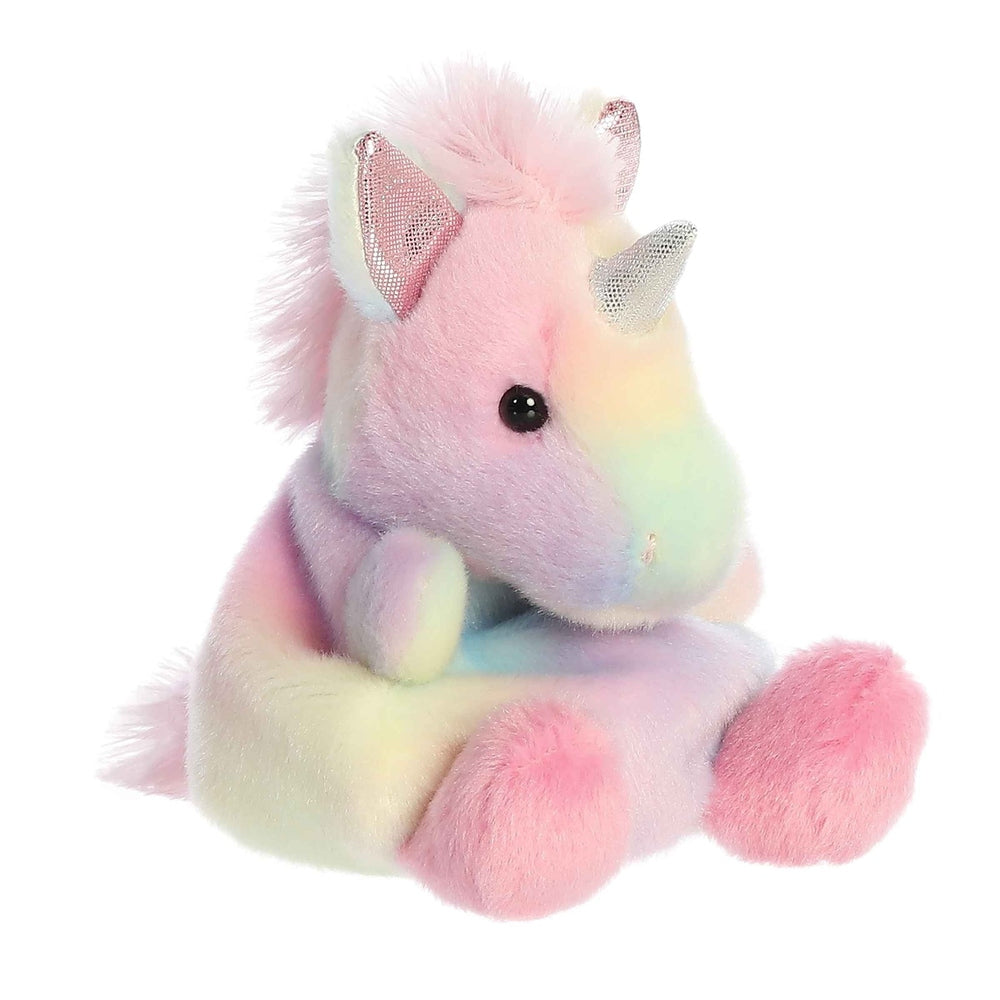 Aurora Sorbet Unicorn plush toy, pastel rainbow colors, 5-inch stuffed animal