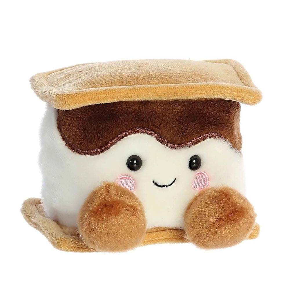 Aurora Palm Pals Toastee S'more plush toy, 5in, cream marshmallow with brown topper