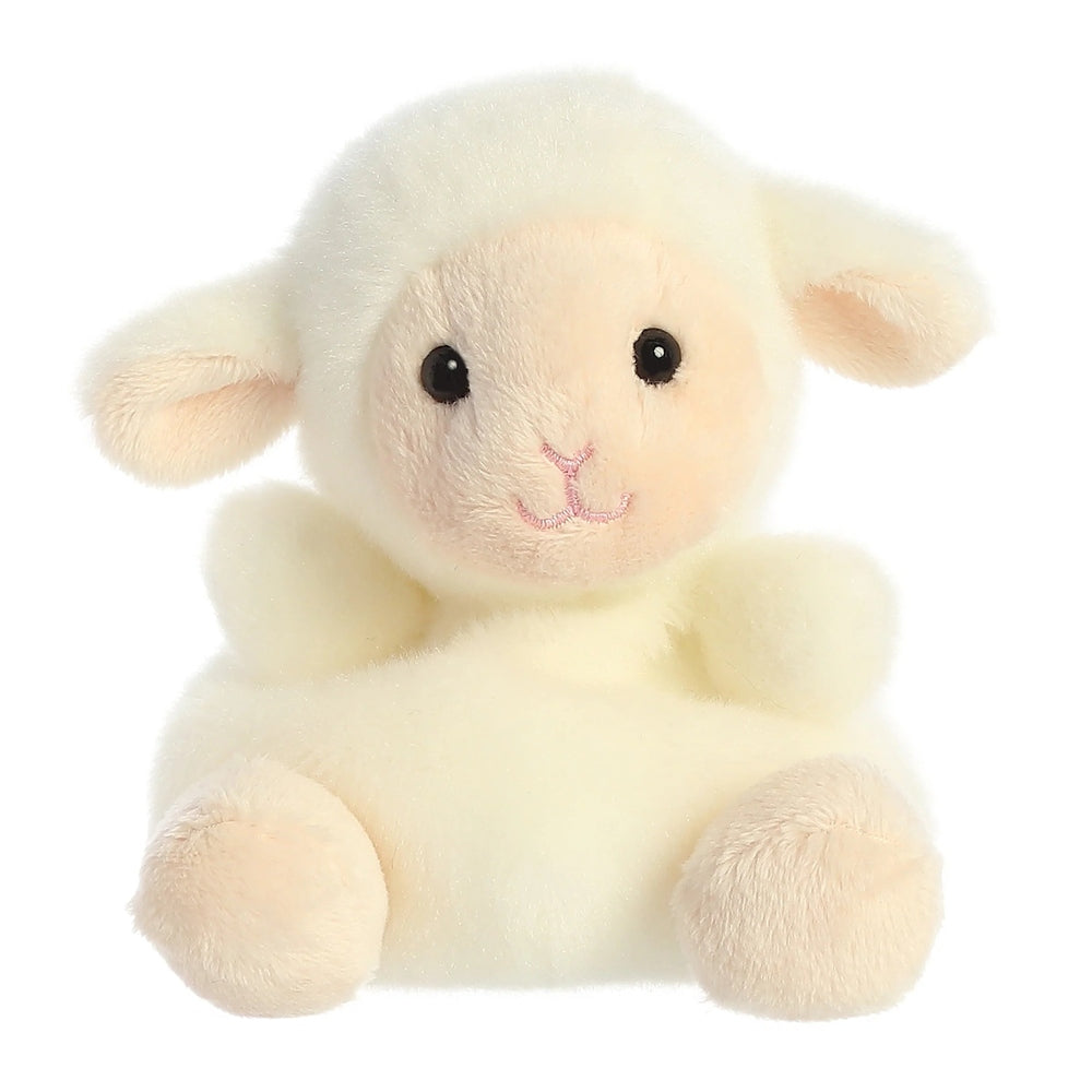 Aurora Palm Pals Woolly Lamb plush stuffed animal, cream fleece, 5 inches