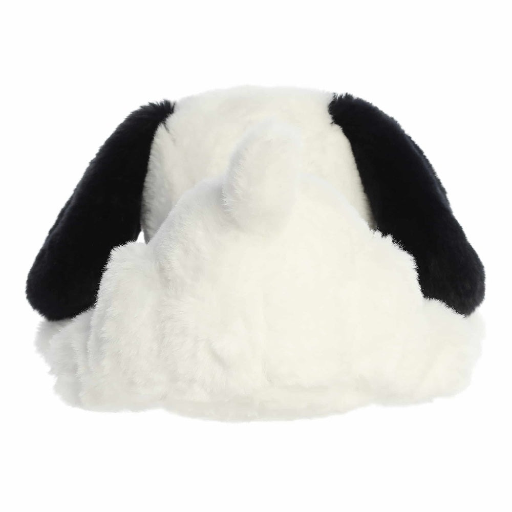 Aurora Snoopy plush toy, 12-inch stuffed animal with white fur and black floppy ears