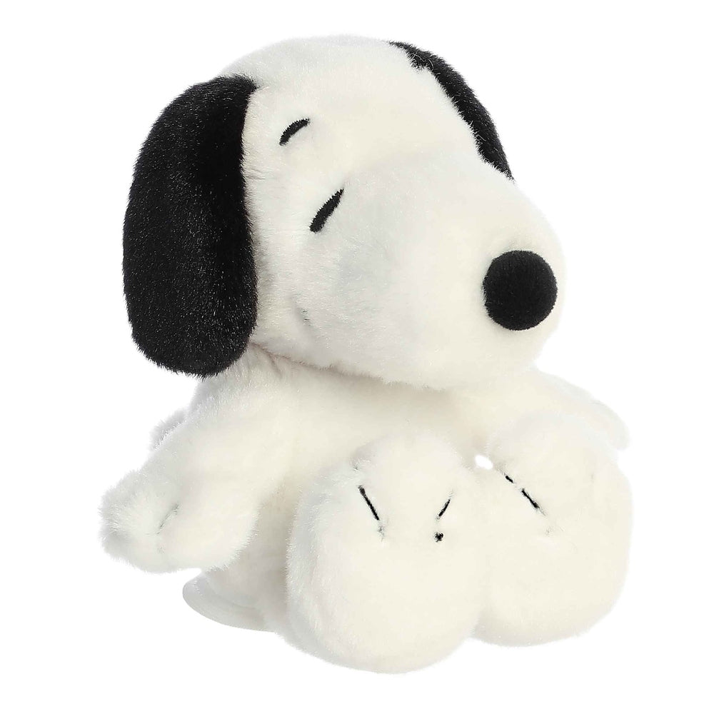 Aurora Snoopy 5-inch plush stuffed animal, white with black ears, soft toy for kids