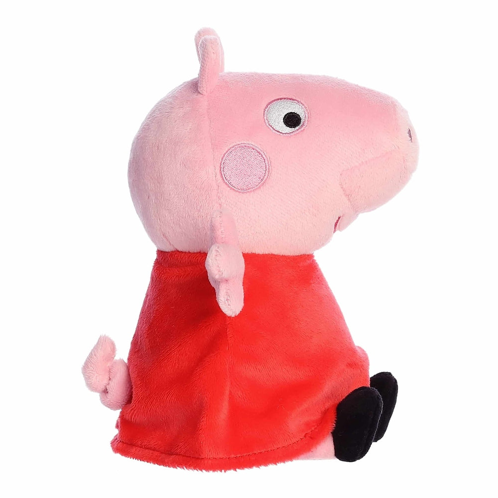 Aurora Peppa Pig stuffed animal plush in pink with red dress