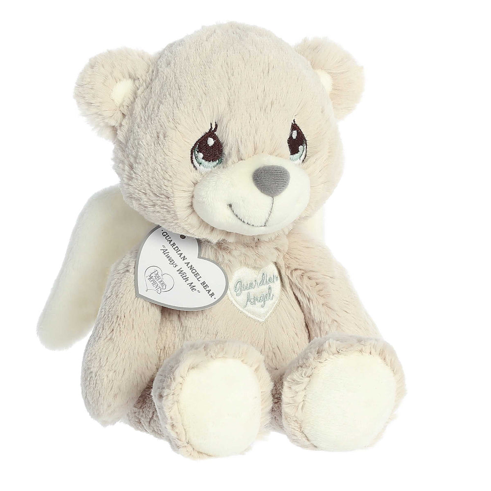 Aurora Guardian Angel Bear stuffed animal, 12-inch plush with cream fur and white wings