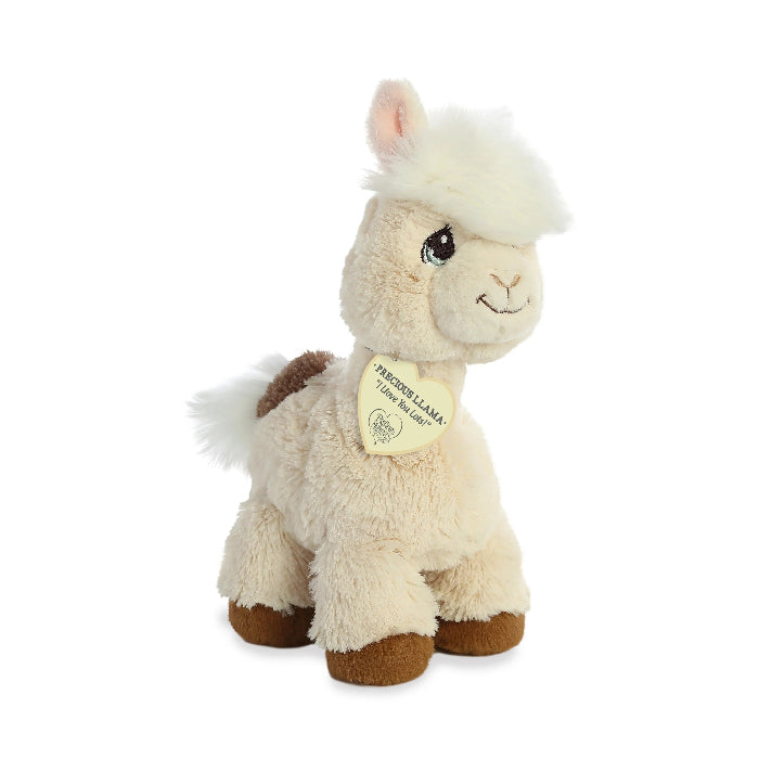 Aurora Precious Llama 8-inch stuffed animal in cream with brown hooves and fluffy mane