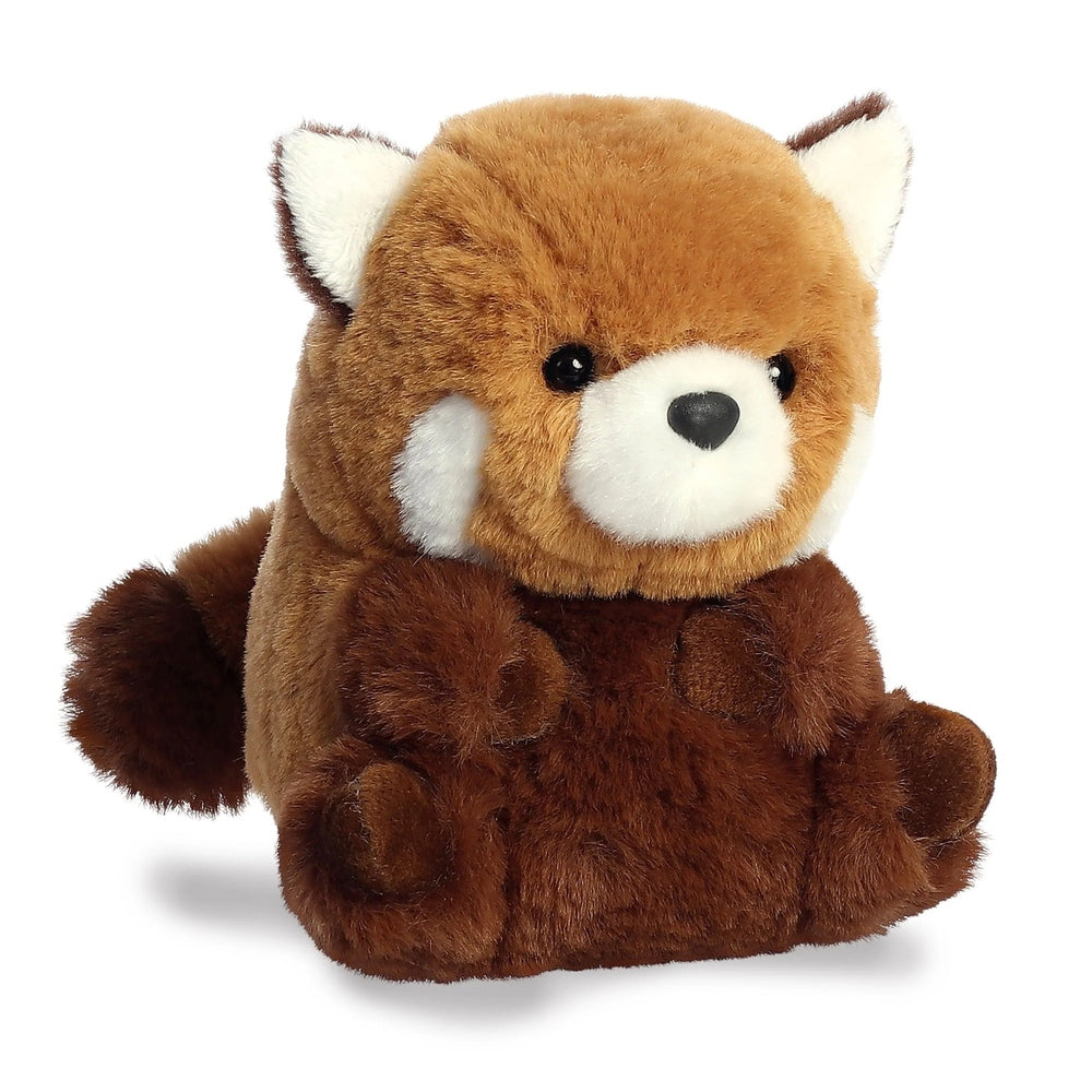 Aurora Rolly Pet Aki red panda plush toy, 5-inch brown and tan faux-fur stuffed animal