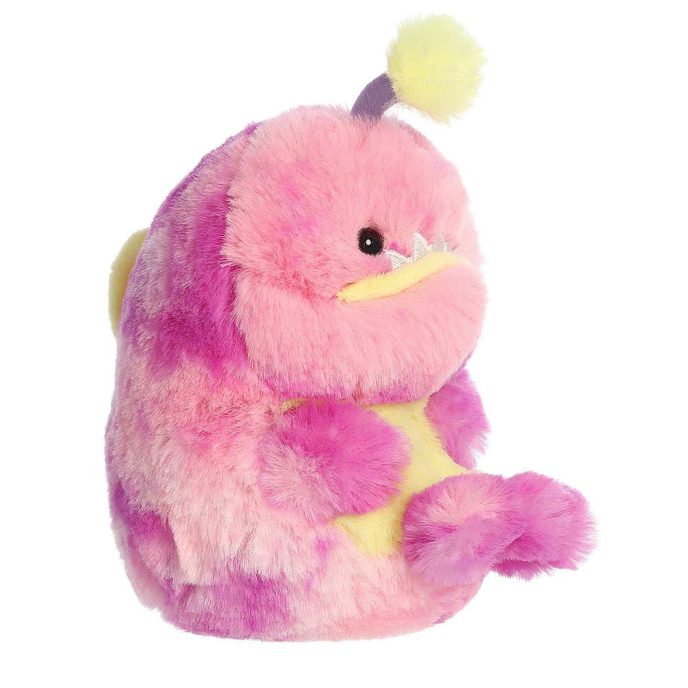 Aurora Rolly Pet pink angler fish plush with yellow belly, 5 inch stuffed toy