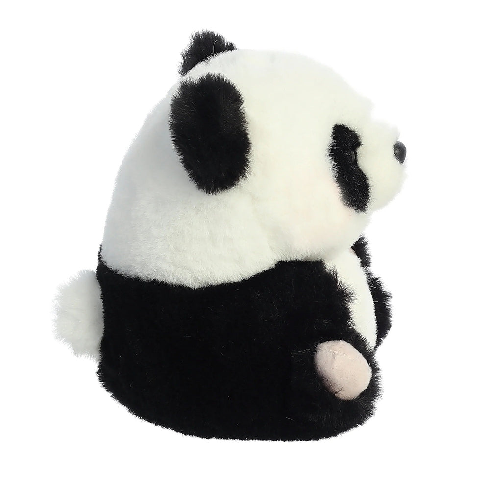 Aurora Rolly Pet Precious Panda 5in plush toy, black and white stuffed panda

