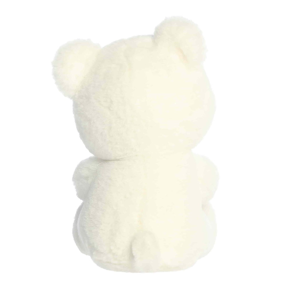 Aurora 8-inch white teddy bear plush toy with soft fur