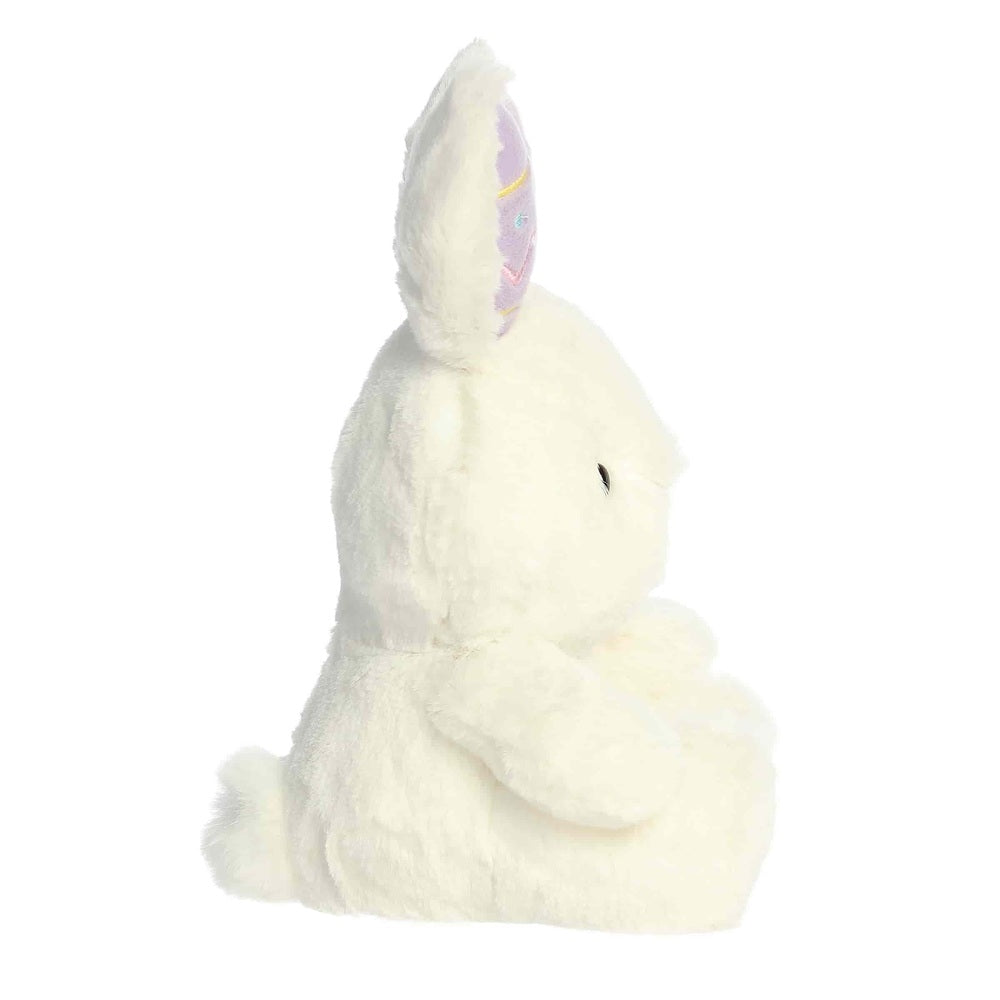Aurora Spring Confections 9-inch plush bunny stuffed animal with white fur and pink ears