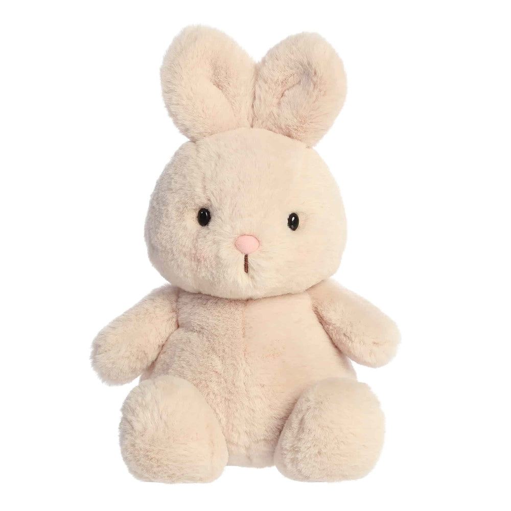 Aurora Spring Dumplin plush bunny stuffed animal, cream fur, pink nose, black eyes