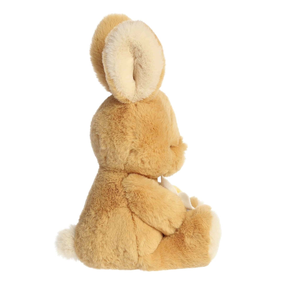 Aurora 10-inch Spring Flower Blossom Bunny plush toy in tan fur, sitting pose