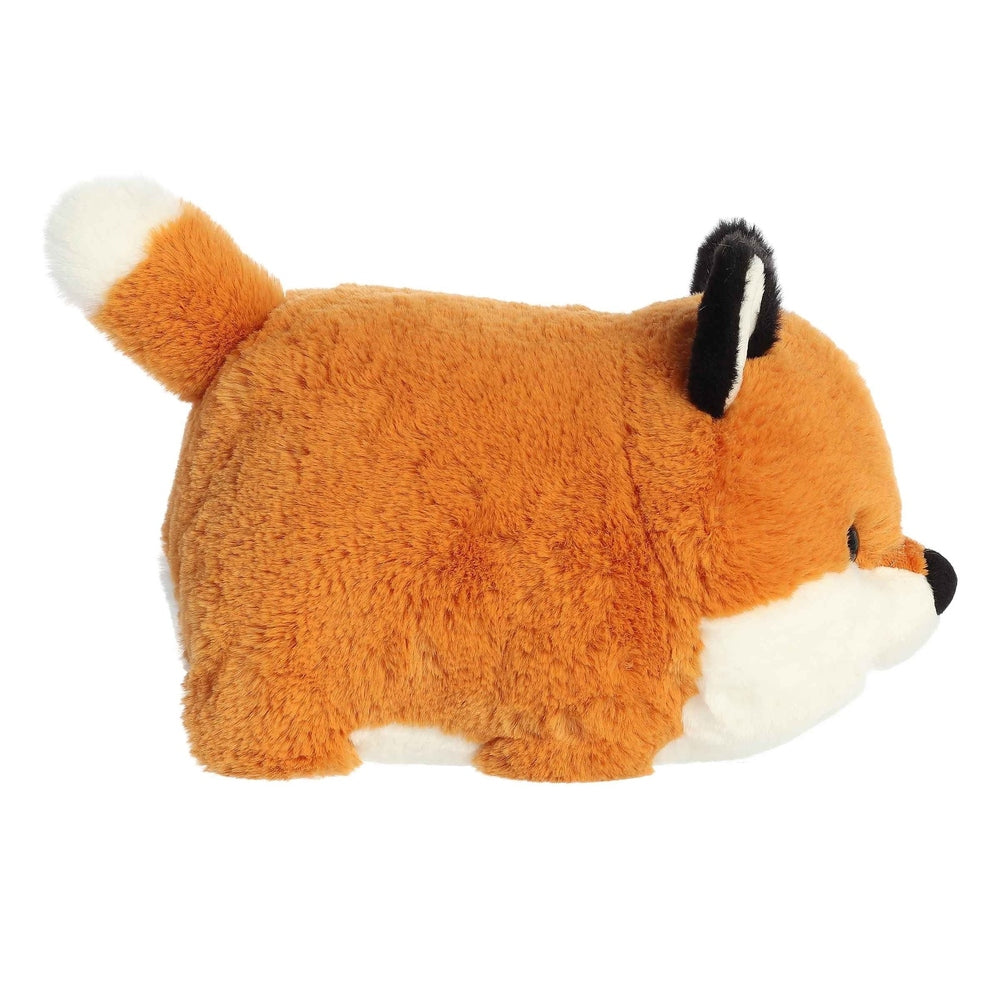 Aurora Spudsters Fitz Red Fox 10" plush toy lying on its side, showcasing soft orange fur.