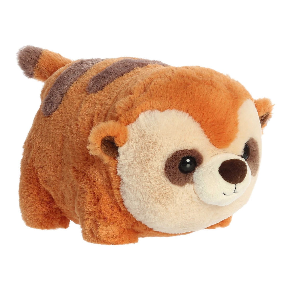Marco meerkat plush by Aurora Spudsters, orange and cream fur with striped back, 10-inch stuffed animal.