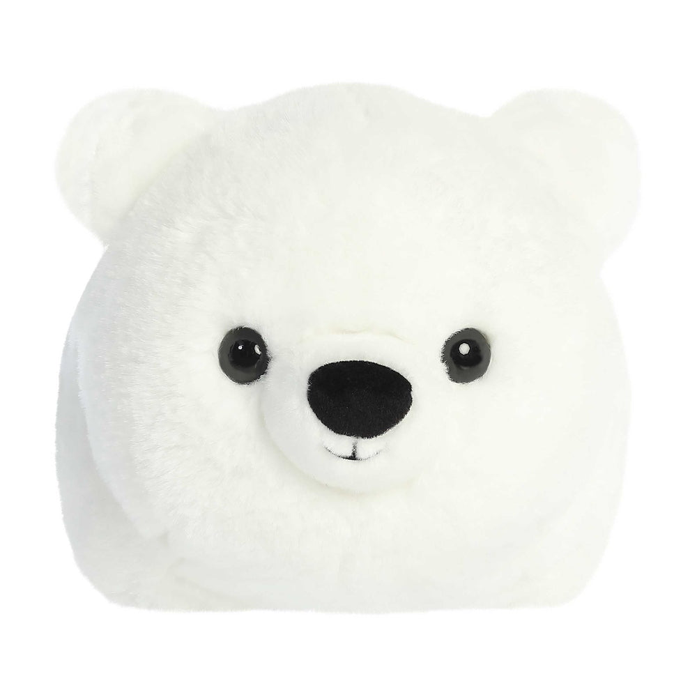 Aurora Spudsters Penni Polar Bear 10-inch plush toy, white soft head with black nose and eyes.