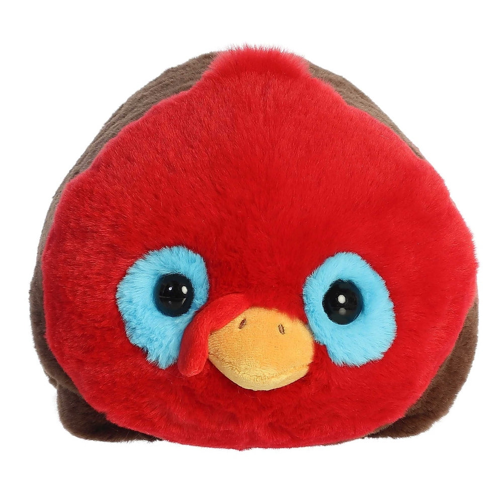 Stuffed animal Aurora Spudsters Todd Turkey plush, red body with blue eye rings, yellow beak, 10 inches