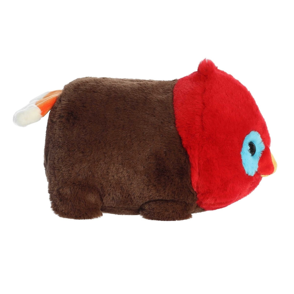 Aurora Spudsters Todd Turkey plush stuffed animal, 10 inches, brown body with red head and blue eye ring.
