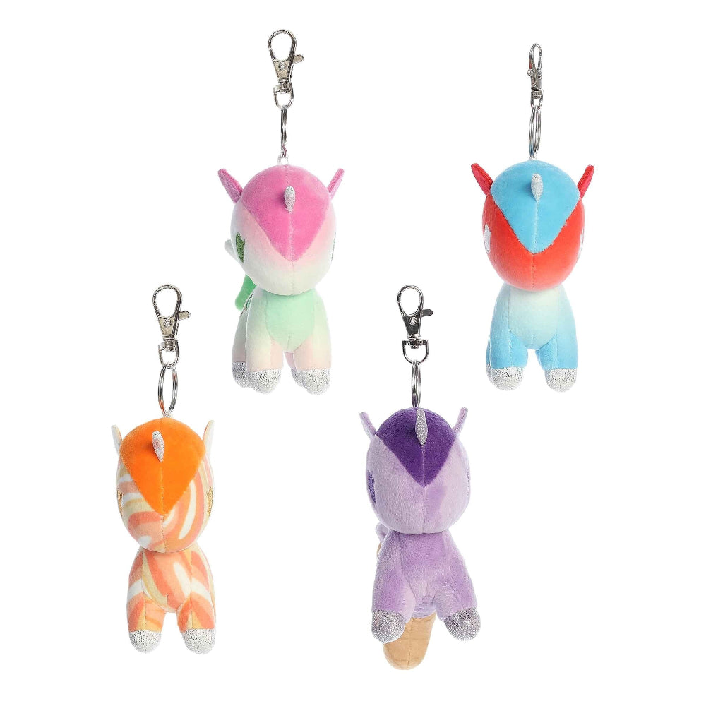 Aurora Tokidoki Frozen Treats plush stuffed animal keychains, set of 5 pastel dolls