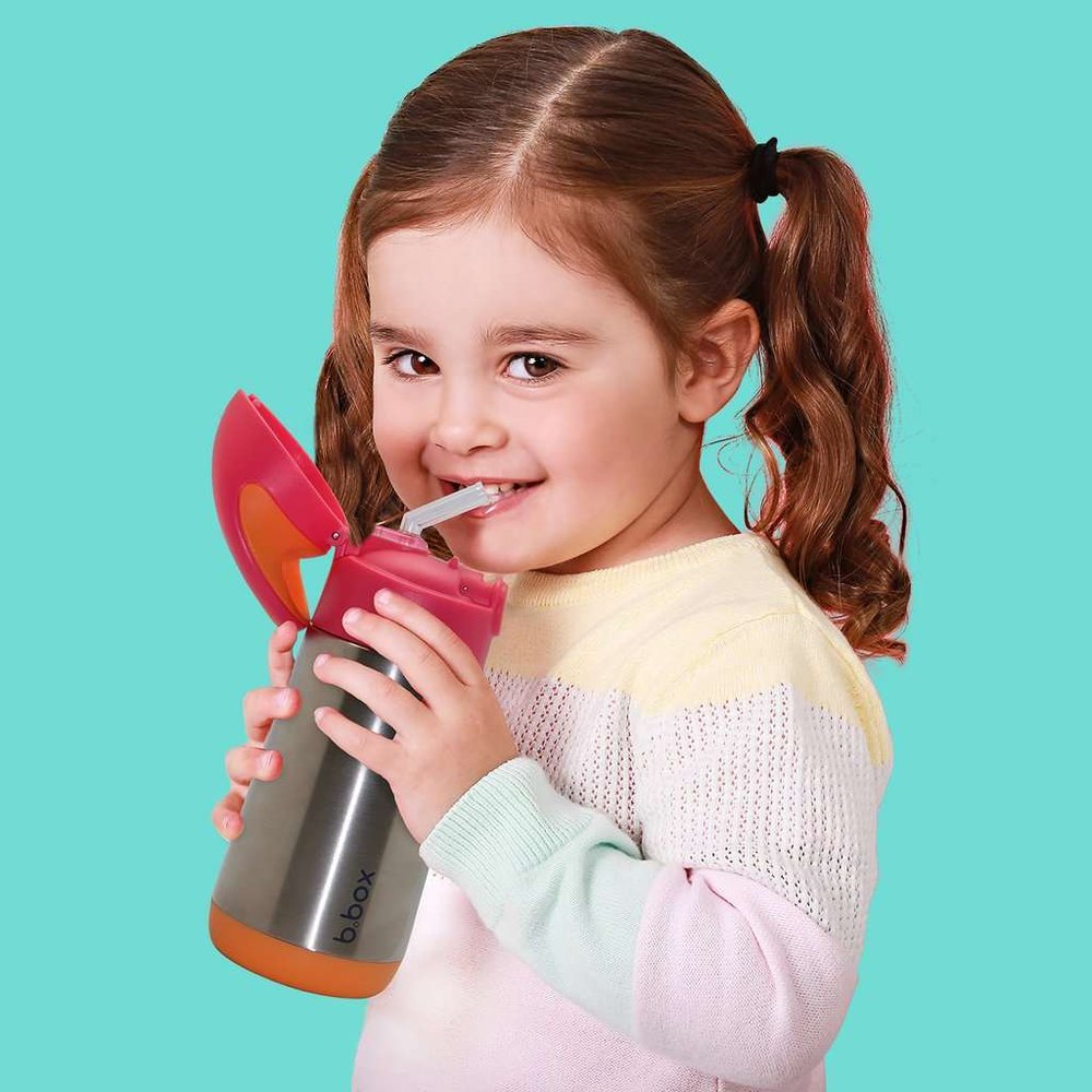B.BOX B.Box Insulated Bottle 350 ml flip-top lid with integrated straw img 2/18