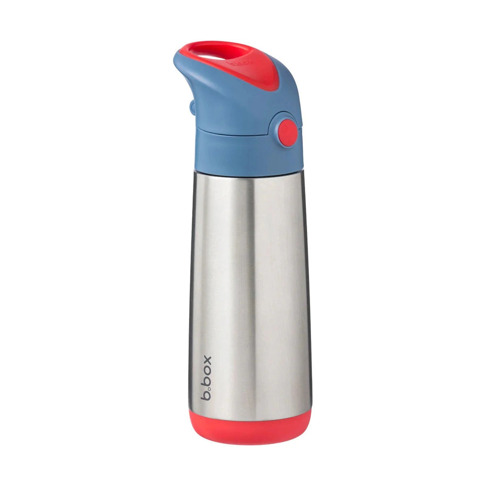 B.BOX insulated bottle 500 ml stainless steel with blue cap and red accents