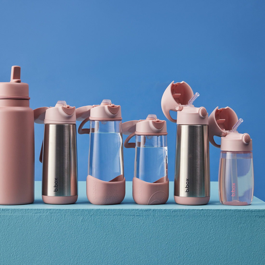 B.Box Junior Drink Bottle 380 ml in Blush Crush — product view 6