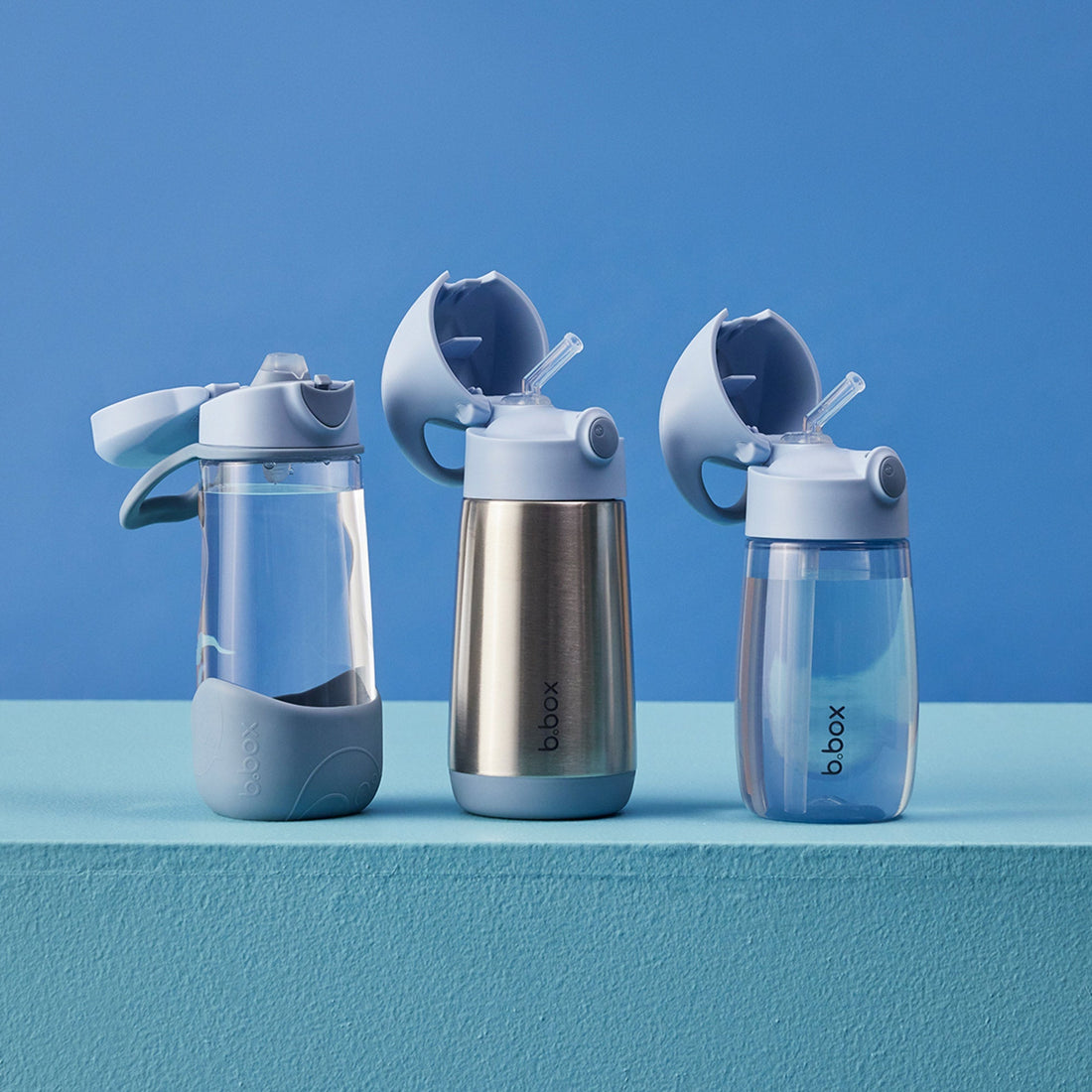B.Box Junior Drink Bottle 380 ml in Chill Out Blue — product view 7