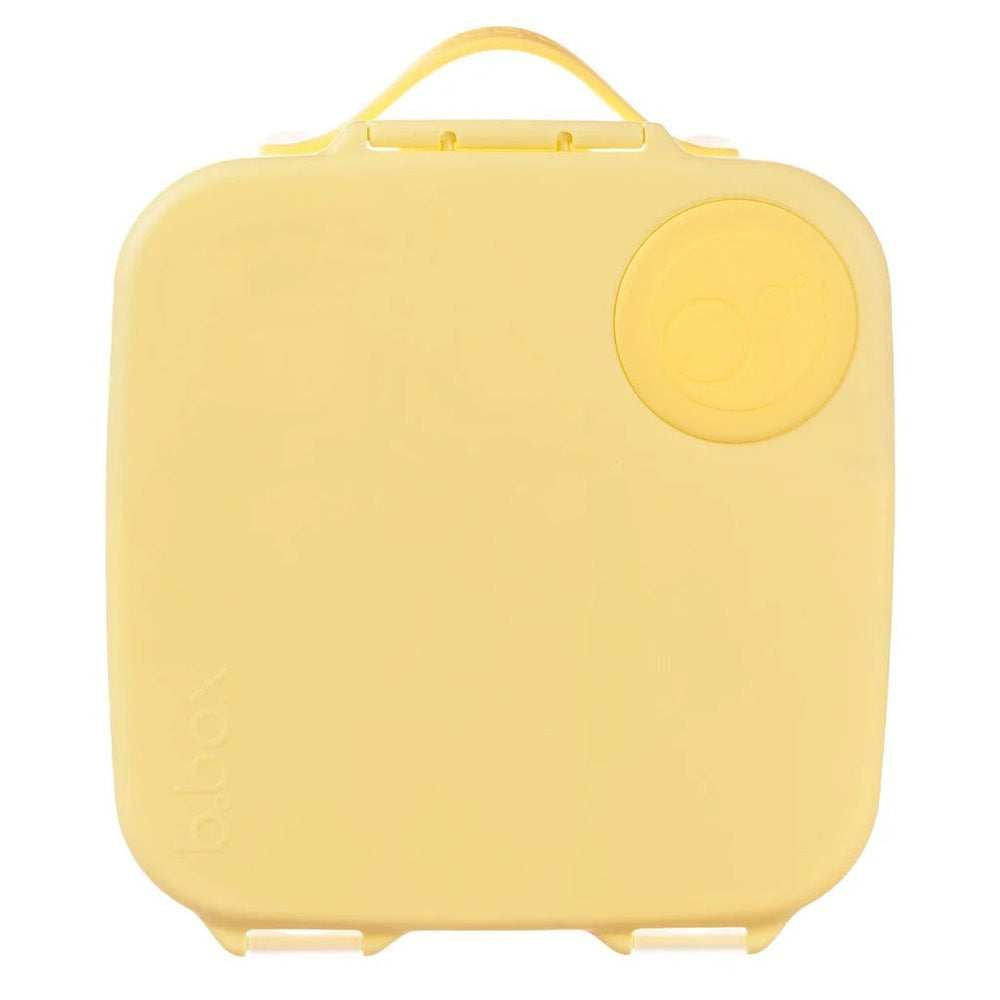 B.BOX Lunchbox in yellow with a round lid detail and sturdy top handle.