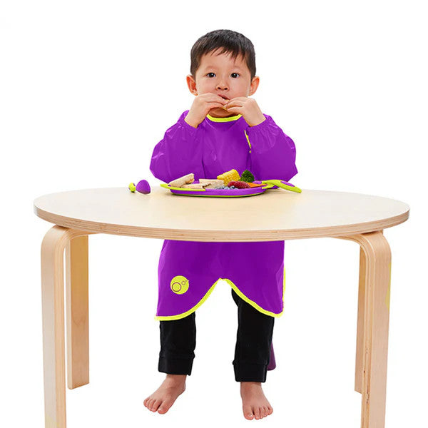B.BOX Smock Bib Large Passion Splash, purple waterproof bib apron for mealtime messes