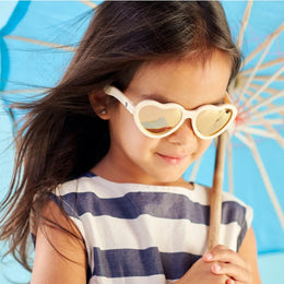 Babiators Polarized Mirrored Sunglasses Heart Shape Sweet Cream