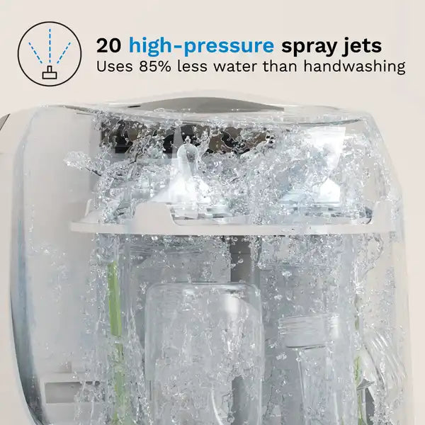 Baby Brezza Bottle Washer Pro - All In One Baby Bottle Washer, Sterilizer, Dryer — washing feature graphic alternate view 3
