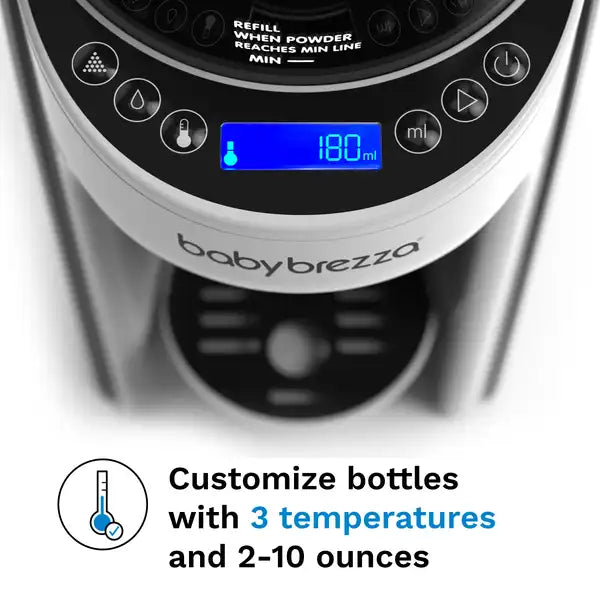 Baby Brezza Formula Pro® Advanced Baby Formula Dispenser — temperature control graphic