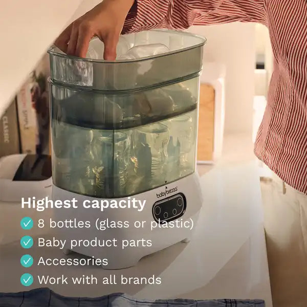 Baby Brezza One Step™ Baby Bottle Sterilizer and Dryer Advanced - Electric steam sterilizer with HEPA Filter — bottle setup view