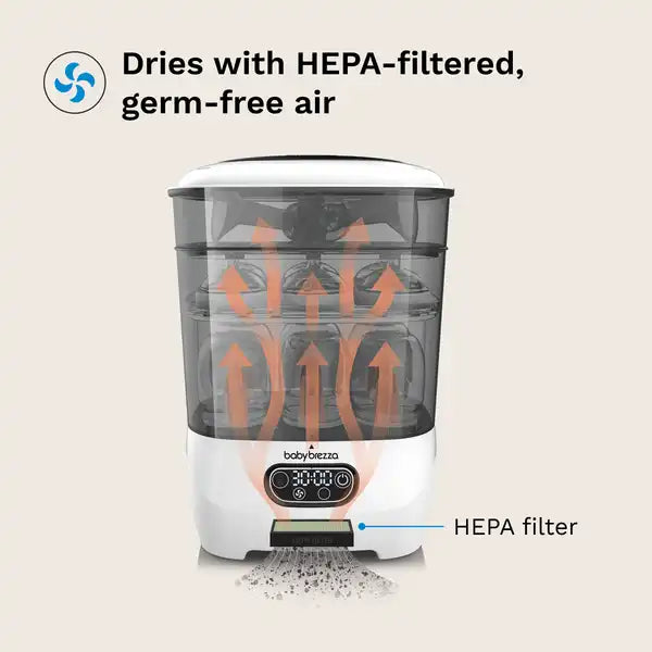 Baby Brezza One Step™ Baby Bottle Sterilizer and Dryer Advanced - Electric steam sterilizer with HEPA Filter — HEPA filter feature graphic