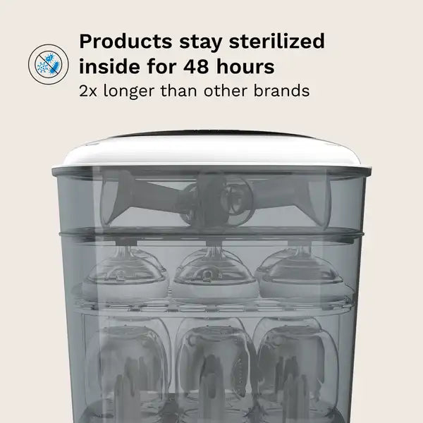 Baby Brezza One Step™ Baby Bottle Sterilizer and Dryer Advanced - Electric steam sterilizer with HEPA Filter — sterilizing feature graphic alternate view 2