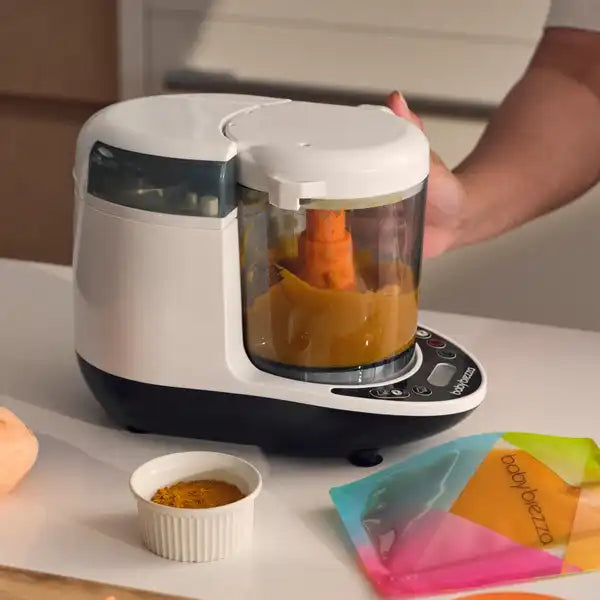 Baby Brezza One Step™ Baby Food Maker Deluxe: Steamer & Blender for Homemade Baby Food — lifestyle product view