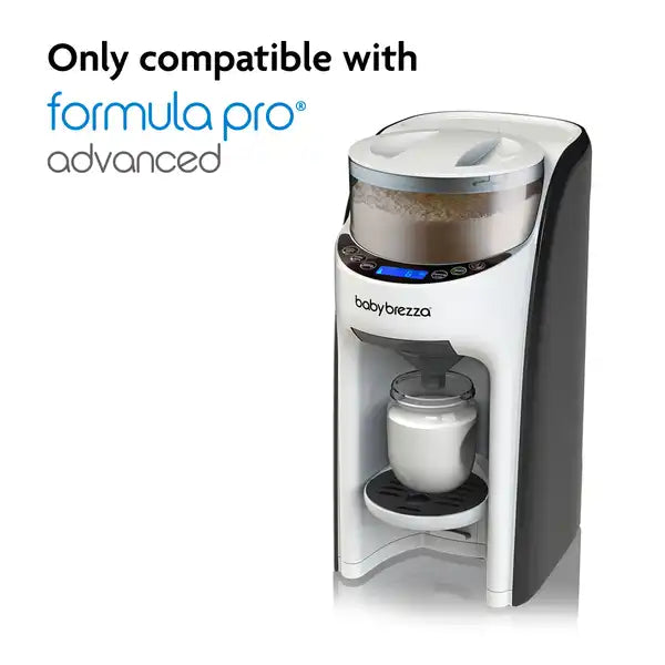 Baby Brezza Replacement Funnel & Cover for Formula Pro Advanced & Formula Pro Advanced WiFi — bottle setup view