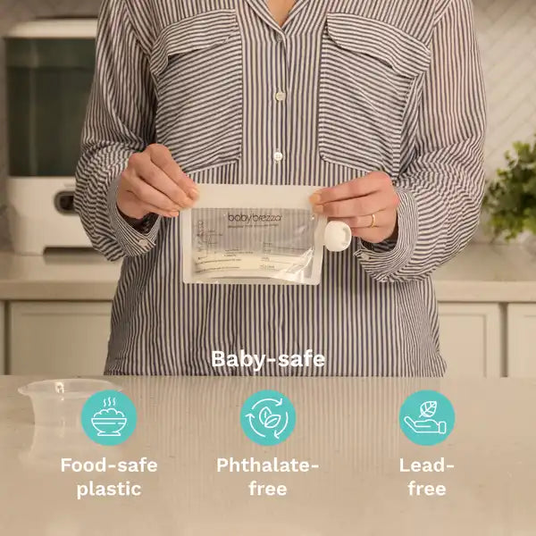 Baby Brezza Reusable Breastmilk Storage Bags with Filling Funnel, 10 pack — in-use lifestyle view alternate view 3