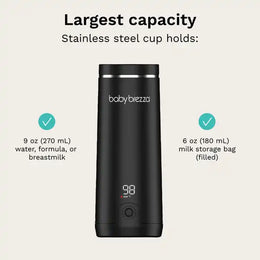 Baby Brezza Superfast® Portable Bottle Warmer - Rechargeable Travel Warmer for Formula and Breastmilk