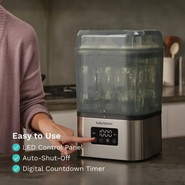 Baby Brezza SuperQuick 10-minute Bottle Sterilizer and Dryer — bottle setup view alternate view 2