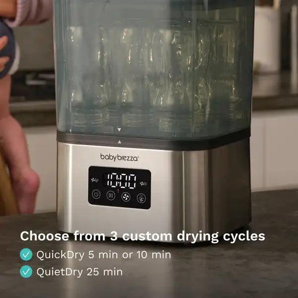 Baby Brezza SuperQuick 10-minute Bottle Sterilizer and Dryer — drying feature graphic alternate view 2