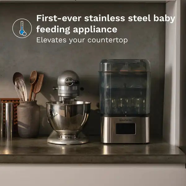 Baby Brezza SuperQuick 10-minute Bottle Sterilizer and Dryer — mobile app feature graphic