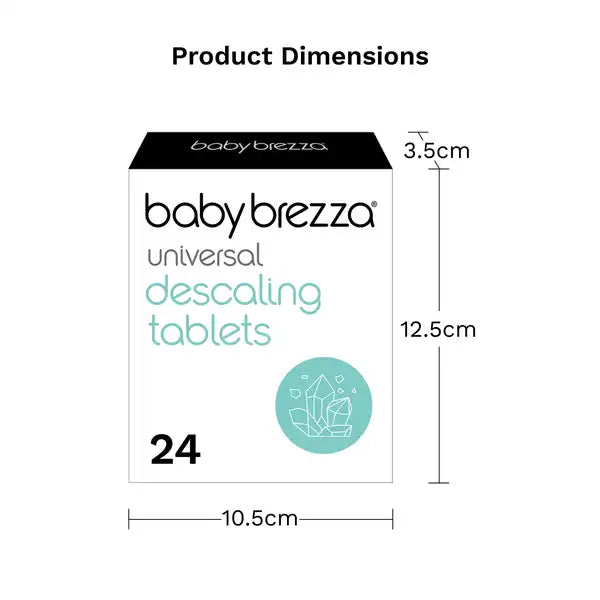 Baby Brezza Universal Descaling Tablets, 2 x 12 — dimensions graphic