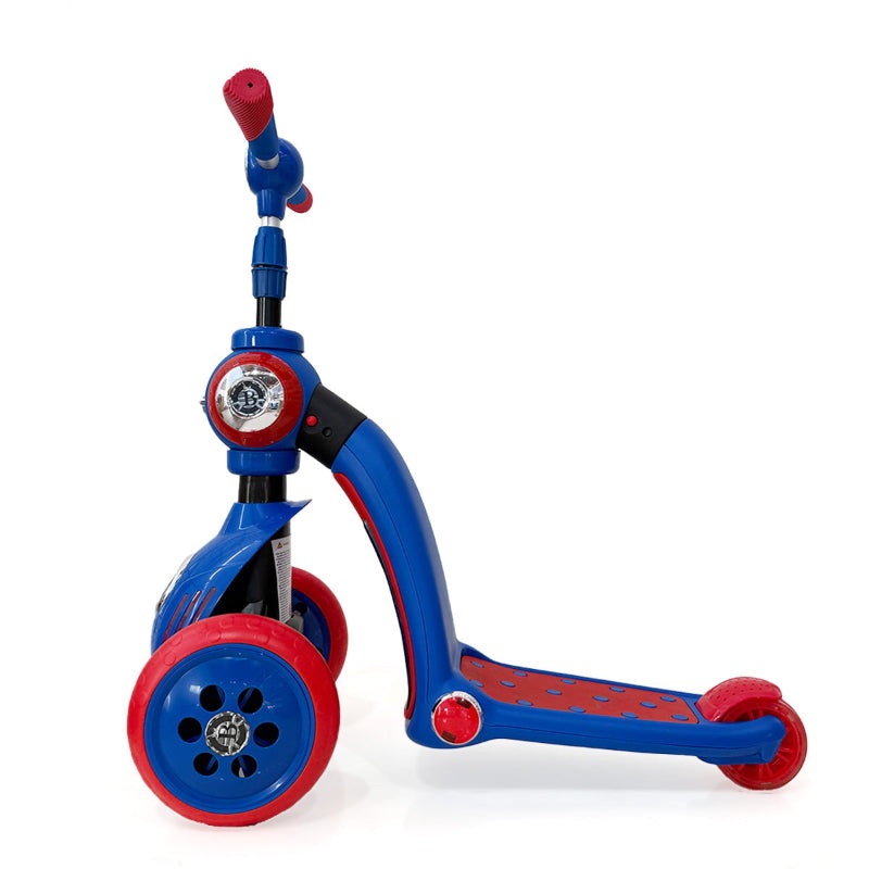 Baby Idol 2-in-1 Ride On Scooter from BABY IDOL, blue and red with large front wheels