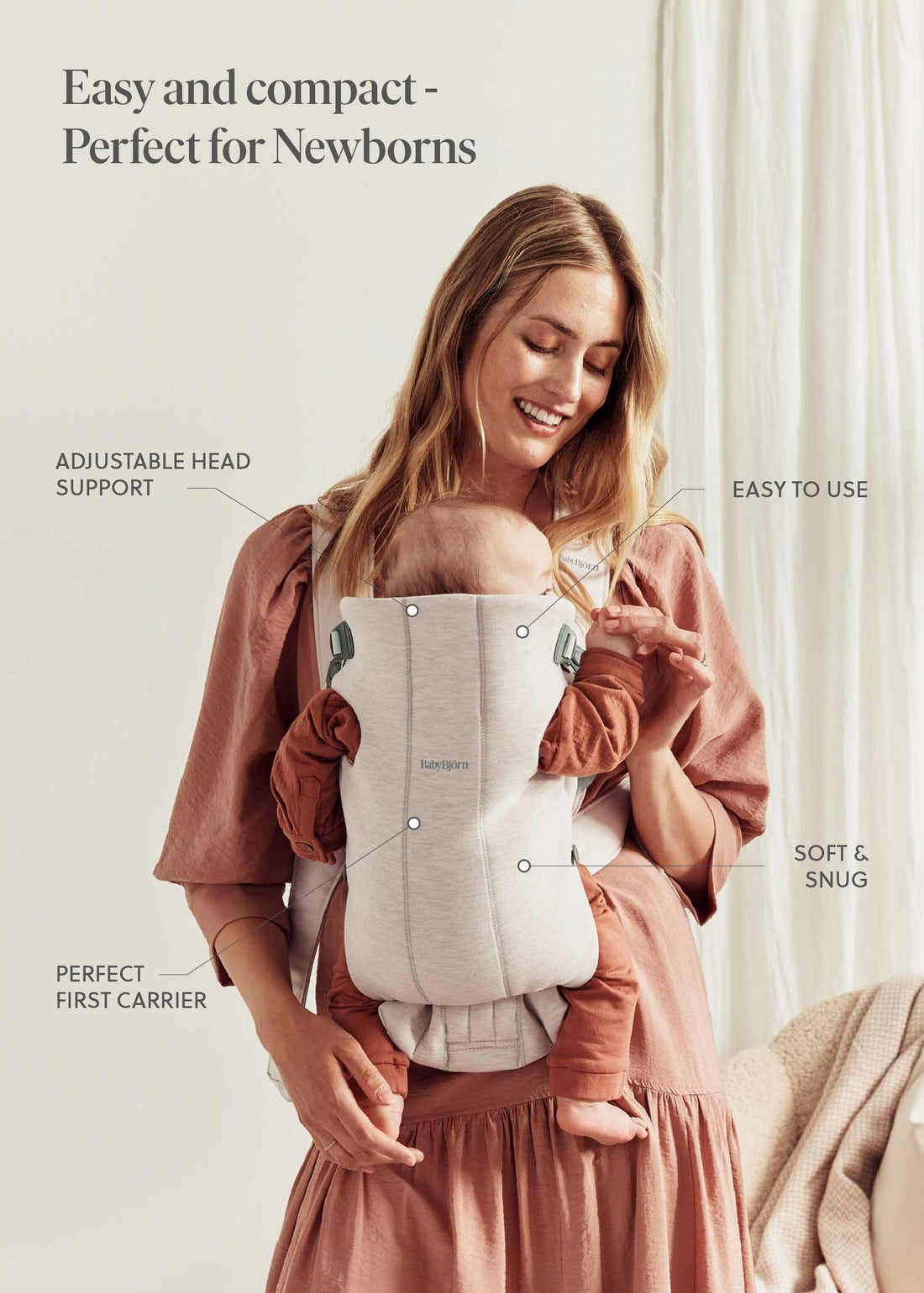 Official baby carrier hold key-feature infographic